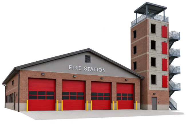 Modern Brick Fire Station Building