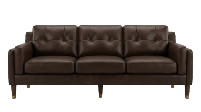 Modern Brown Leather Sofa