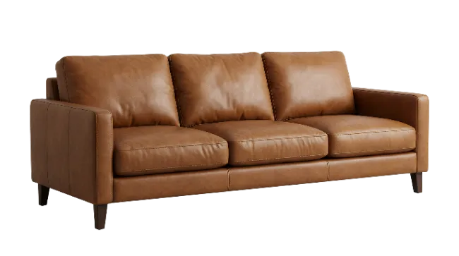 Modern Brown Leather Sofa