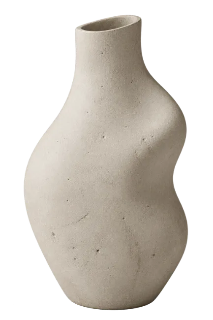 Modern Ceramic Vase with Asymmetrical Shape