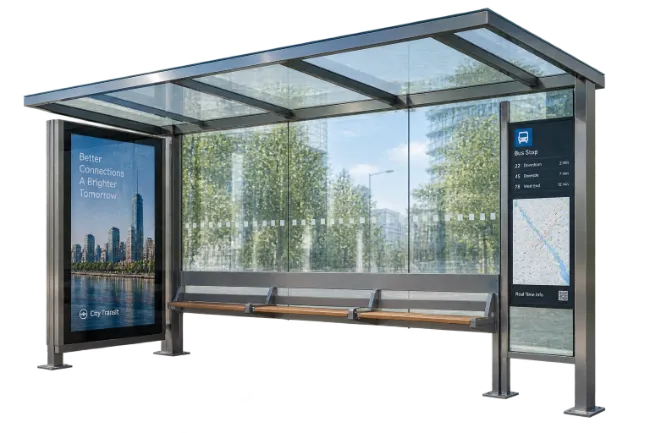 Modern City Bus Stop Shelter