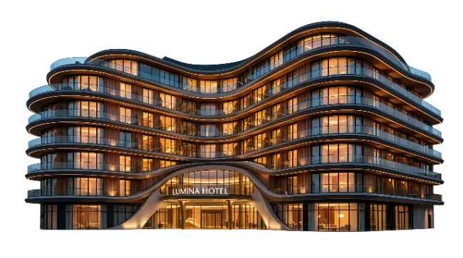 Modern Curved Luxury Hotel Building Exterior Architecture