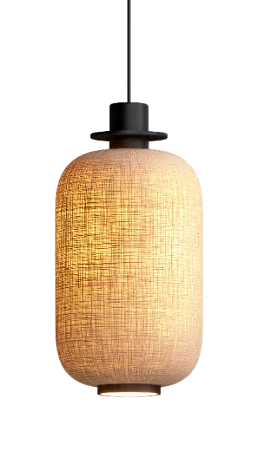 Modern Cylindrical Fabric Pendant Lamp