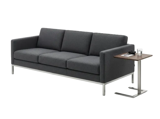 Modern Dark Gray Sofa with Side Table