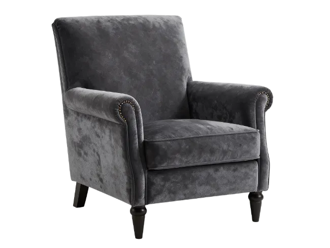 Modern Dark Gray Upholstered Armchair