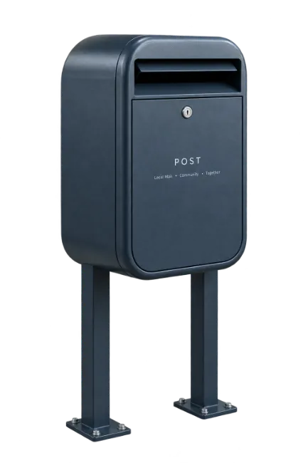 Modern Dark Grey Postbox on Legs