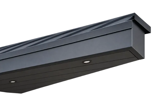 Modern Dark Roof Eaves with Integrated Lighting