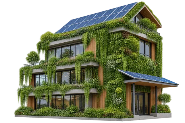 Modern Eco House With Solar Panels