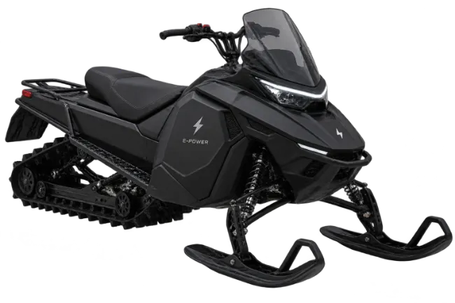 Modern Electric Snowmobile in Matte Black