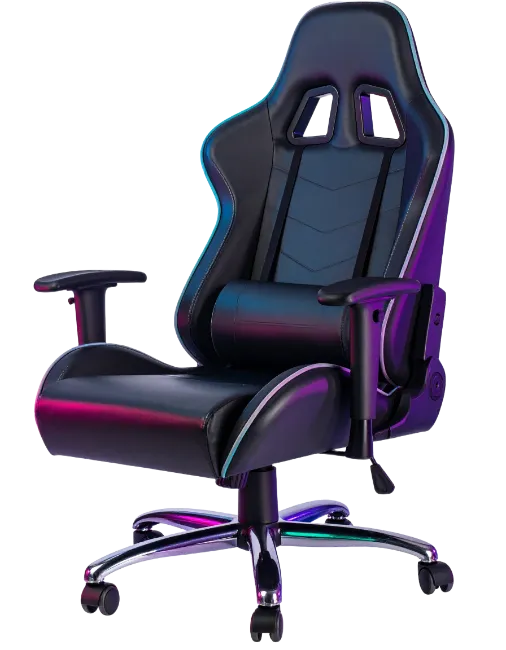 Modern Ergonomic Gaming Chair with Black Leather