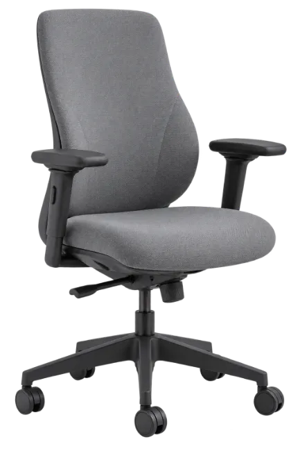Modern ergonomic office desk chair in gray fabric