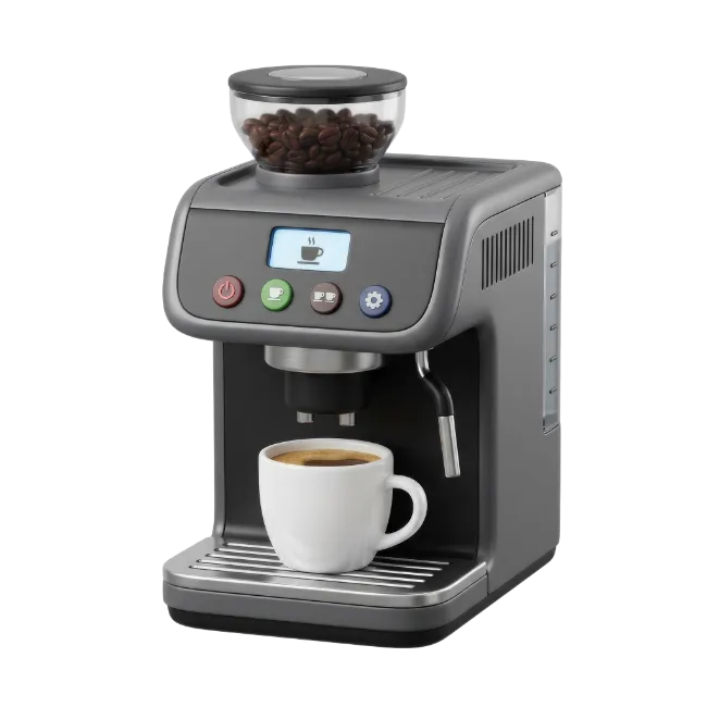 Modern Espresso Machine with Coffee Cup