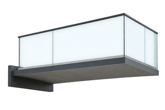 Modern Glass Balcony With Metal Frame