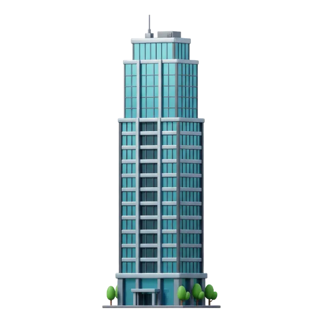 Modern Glass High Rise Office Building