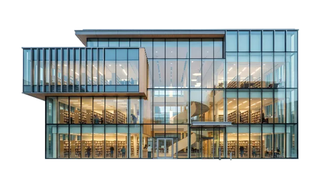 Modern Glass Library Building Architecture