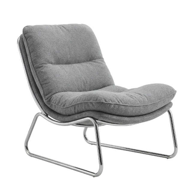 Modern Gray Upholstered Lounge Chair