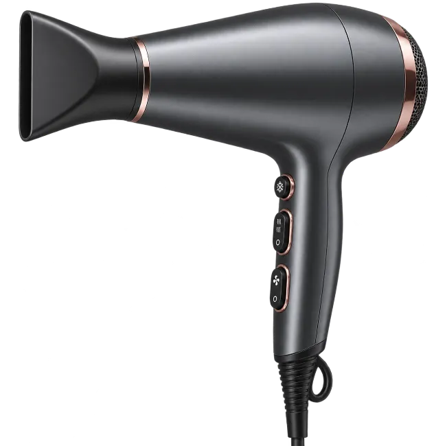 Modern Grey and Rose Gold Hair Dryer