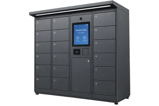 Modern Grey Automated Parcel Locker Station