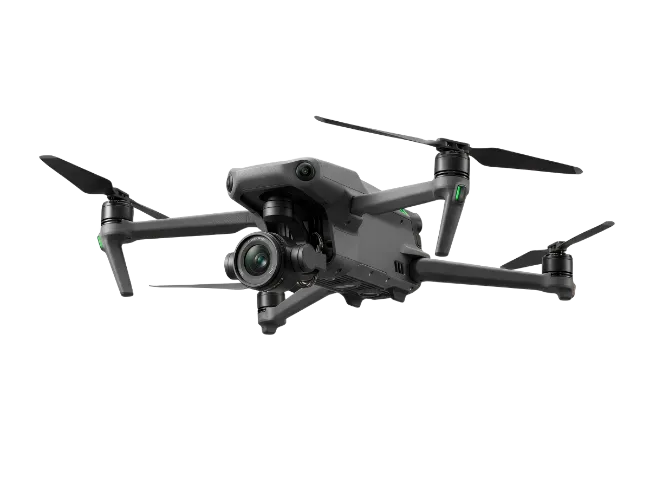 Modern Grey Quadcopter Drone with Dual Camera