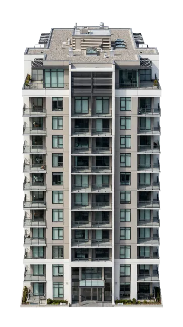 Modern high-rise residential apartment building exterior