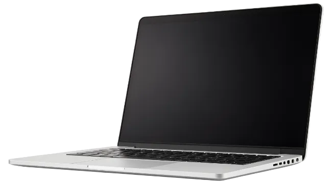 Modern Laptop Computer with Blank Screen