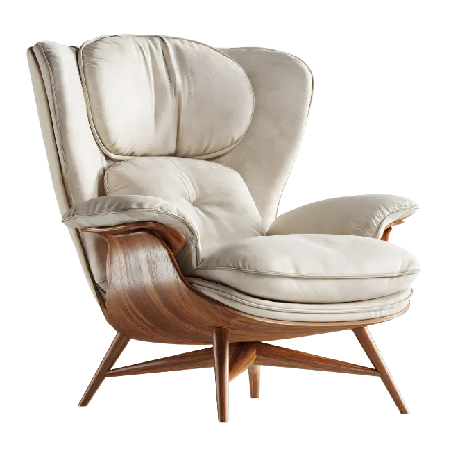 Modern Lounge Chair with Wooden Frame