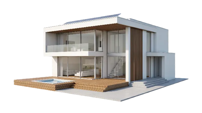 Modern Luxury Two Story House Architecture