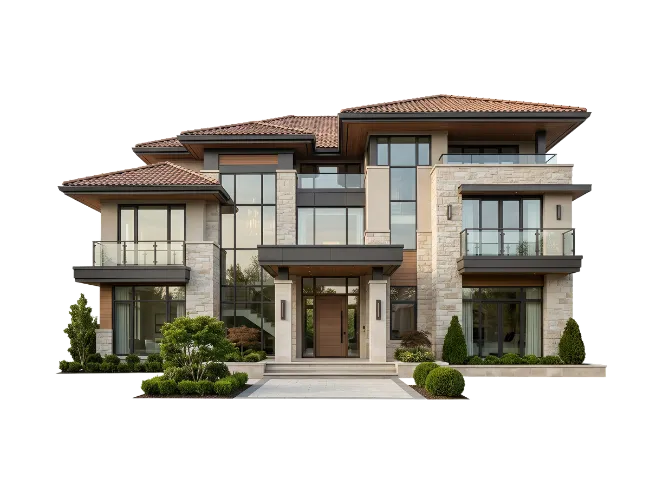 Modern luxury two story stone house