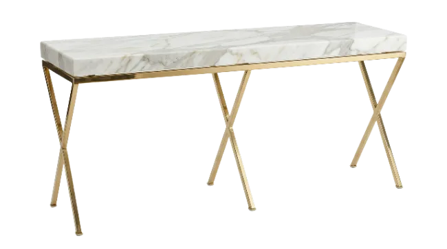 Modern Marble Console Table with Gold Legs