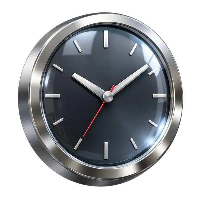 Modern Metallic Wall Clock with Dark Dial