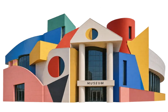 Modern Museum Architecture with Geometric Shapes