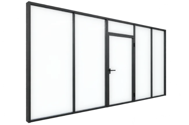 Modern Office Partition Wall with Glass Door