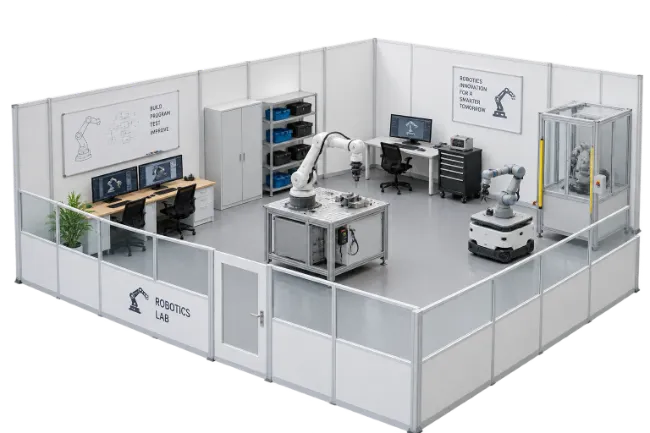 Modern Robotics Laboratory and Automation Workspace