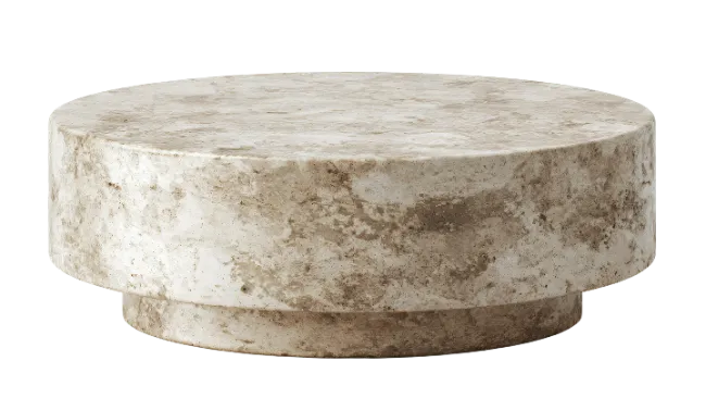 Modern round marble coffee table