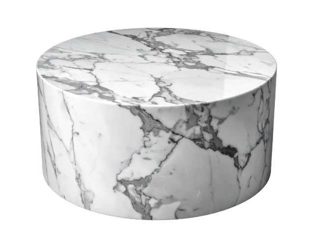 Modern Round White Marble Coffee Table