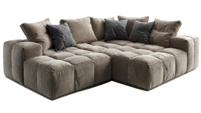 Modern Sectional Sofa With Pillows