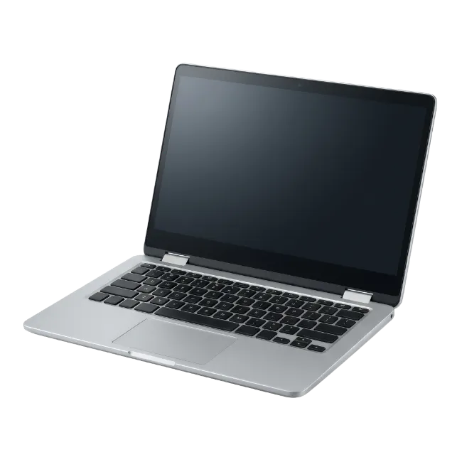 Modern Silver Laptop Computer