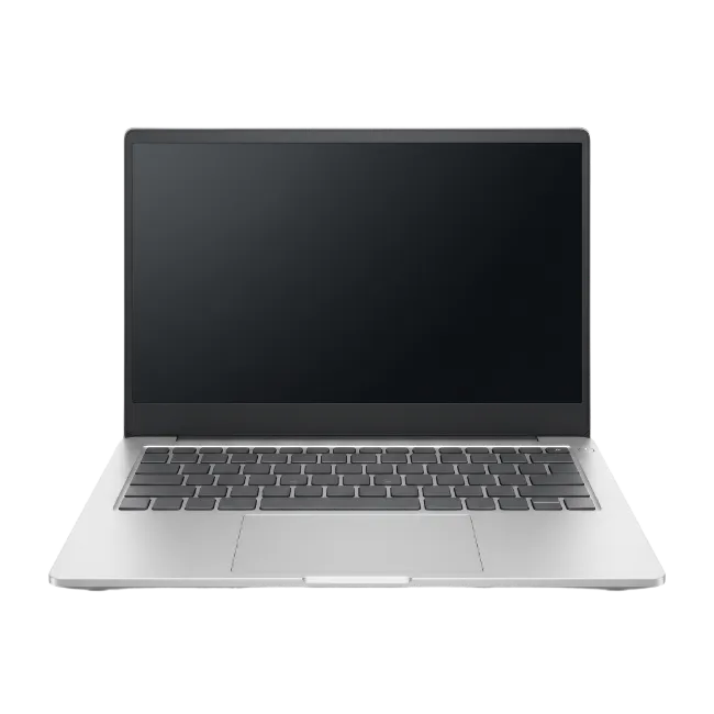 Modern Silver Laptop Computer Isolated