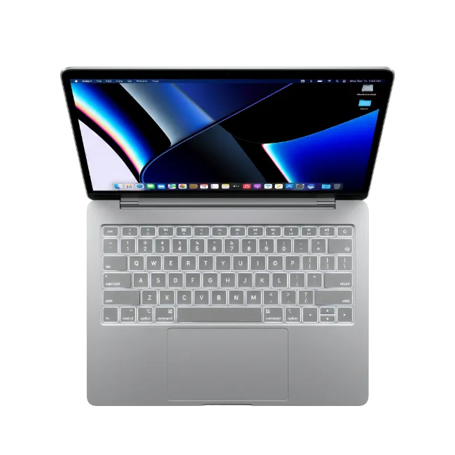 Modern Silver Laptop Top View