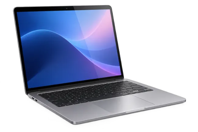Modern Silver Laptop with Colorful Screen Display