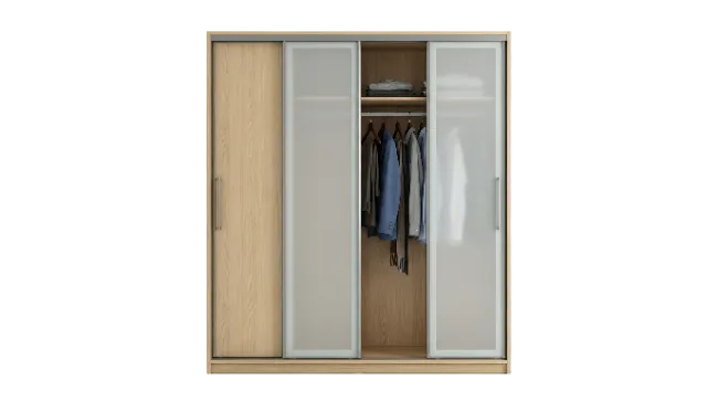 Modern Sliding Door Wardrobe with Clothes Inside