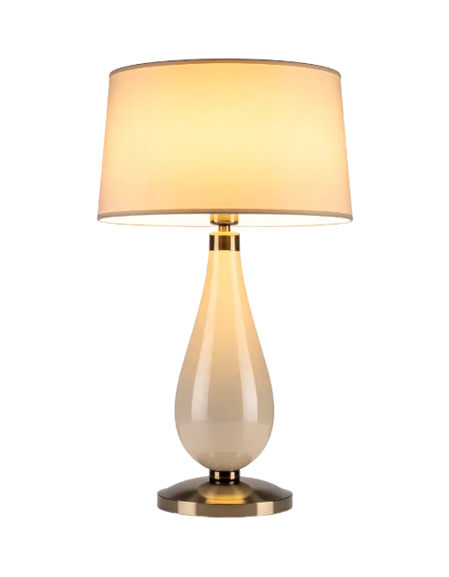 Modern Table Lamp with Cream Shade