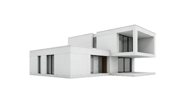 Modern white architectural house exterior