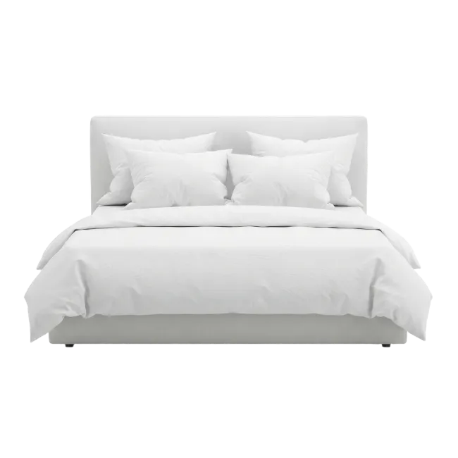 Modern White Bed with Pillows
