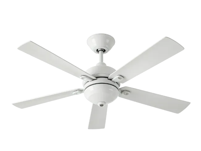 Modern White Ceiling Fan with Five Blades