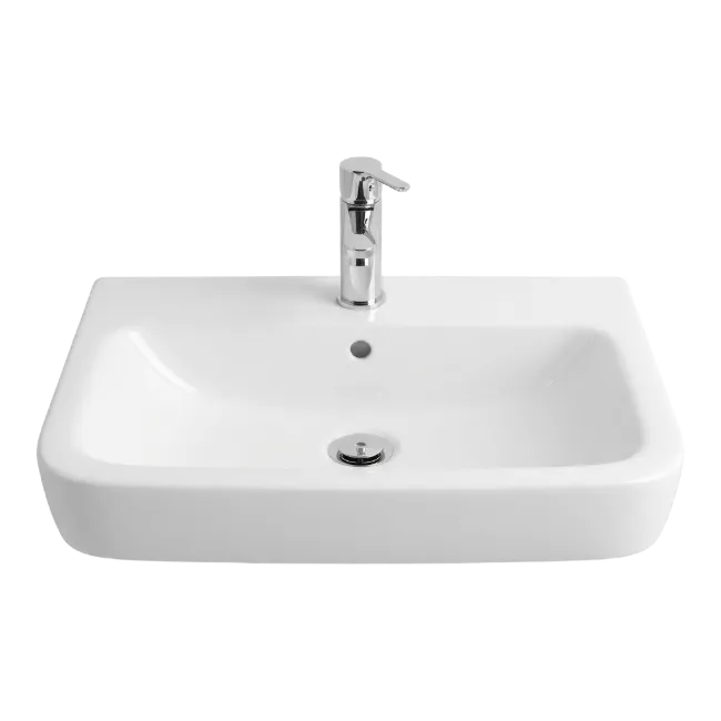 Modern White Ceramic Bathroom Wash Basin