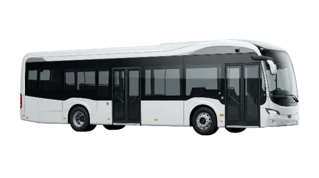 Modern White City Bus Side View