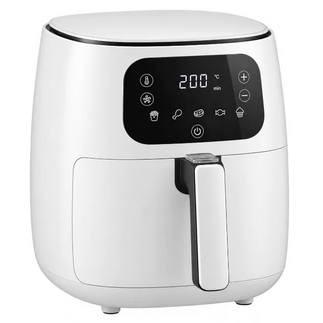 Modern White Digital Air Fryer Appliance