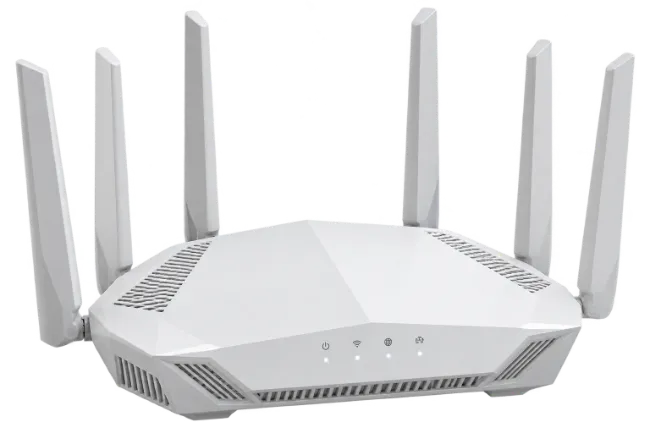 Modern White Wireless Internet Router with Multiple Antennas