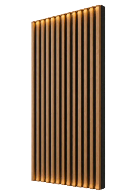 Modern Wood Slat Wall Panel with Backlighting
